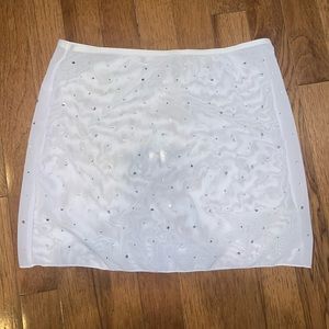 Rhinestone white swim coverup